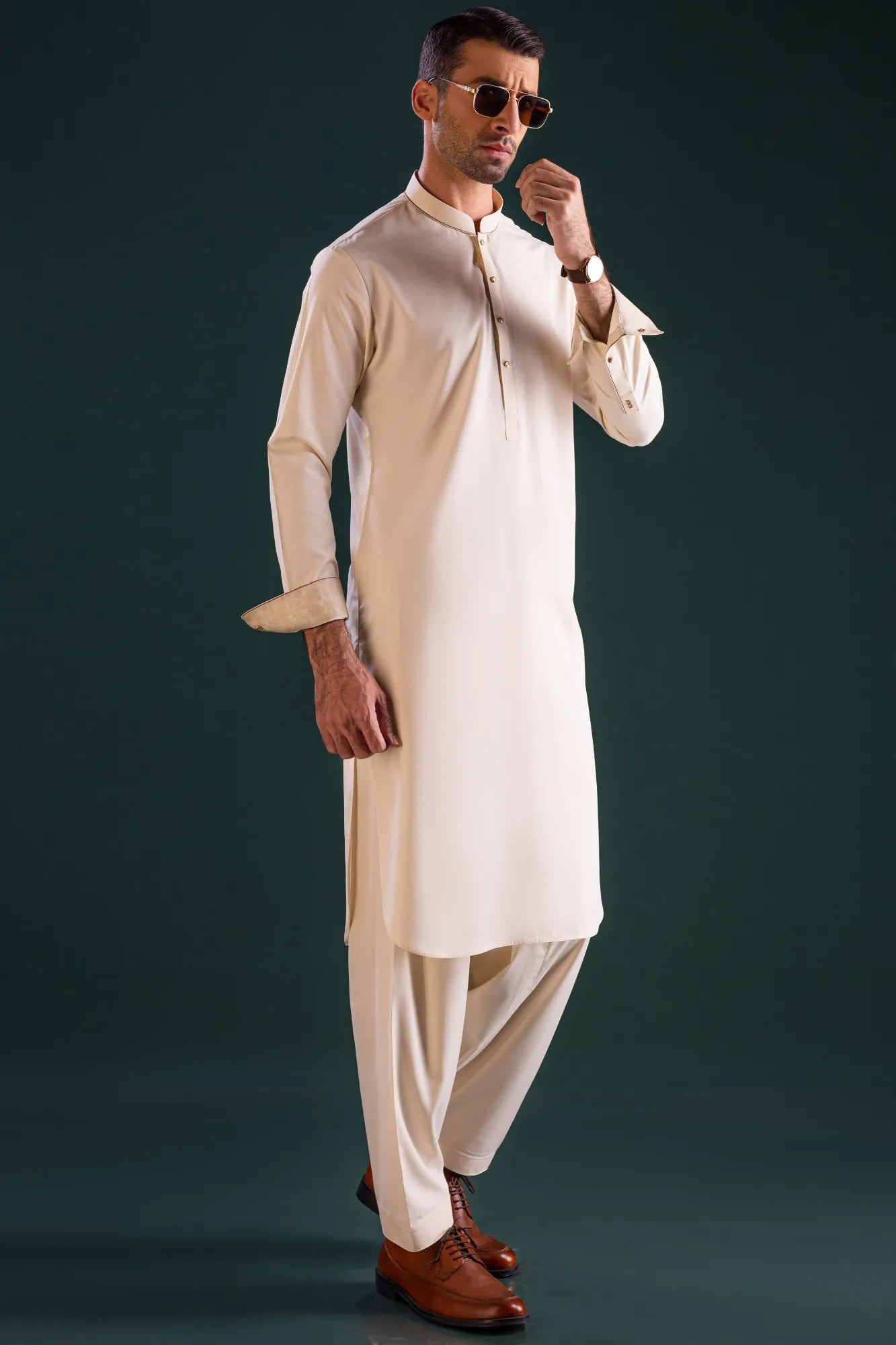 CREAM BLENDED KAMEEZ SHALWAR - eTok TikTok Shop Feed App